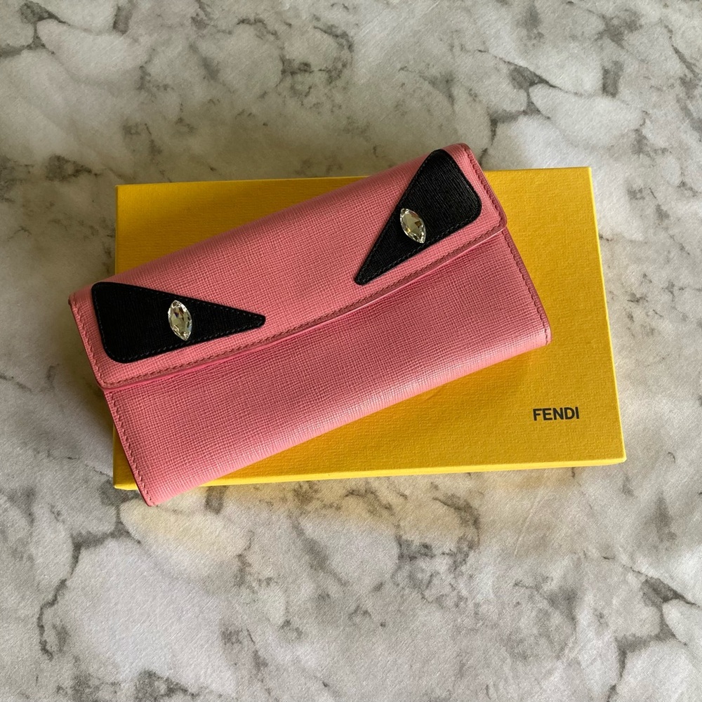 Fendi Monster Eyes pink wallet